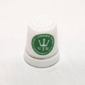 Saint Lawrence Seaway Eisenhower Lock Thimble Souvenir Porcelain Vintage 1" ROC